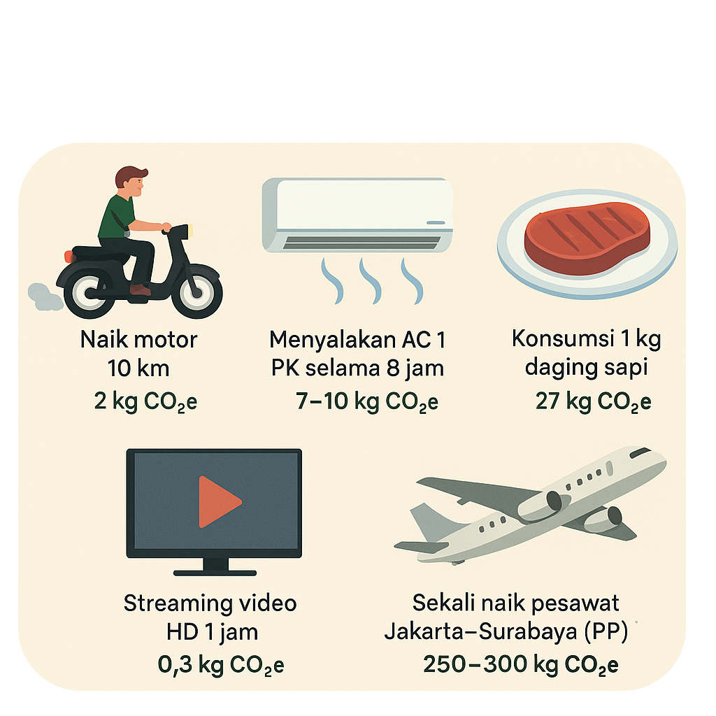 Contoh Jejak Karbon Sehari hari