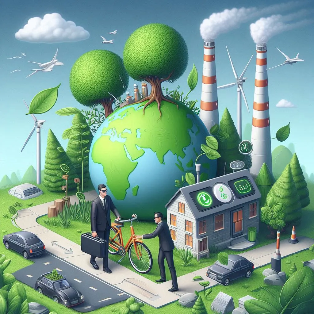 realistic illustration for a blog post about _carbon offset_